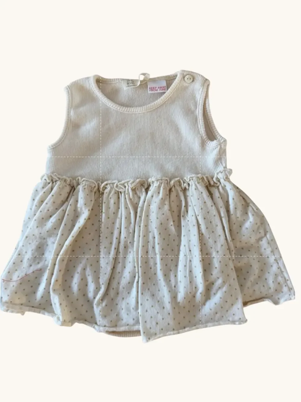 Zara Ribbed Dot Dress Built-In Bloomers Baby Girl 6-9M